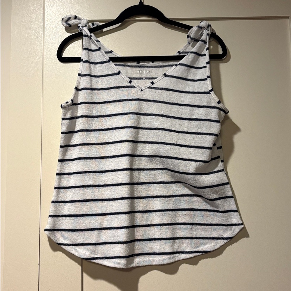 Soho Navy and White Striped Top Size M